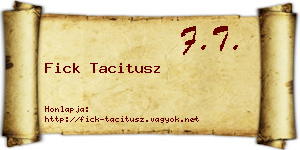 Fick Tacitusz névjegykártya
